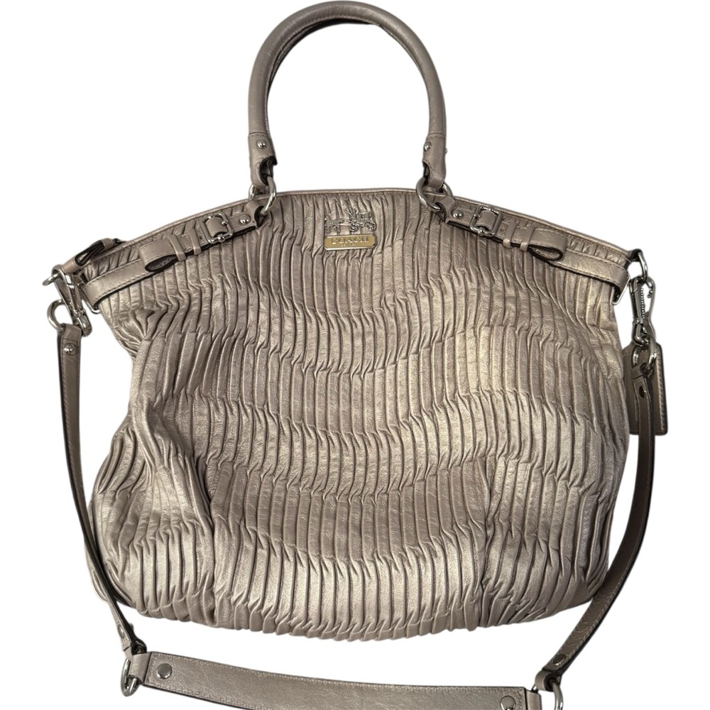 Coach Madison Sophia Silver Leather Satchel Bag